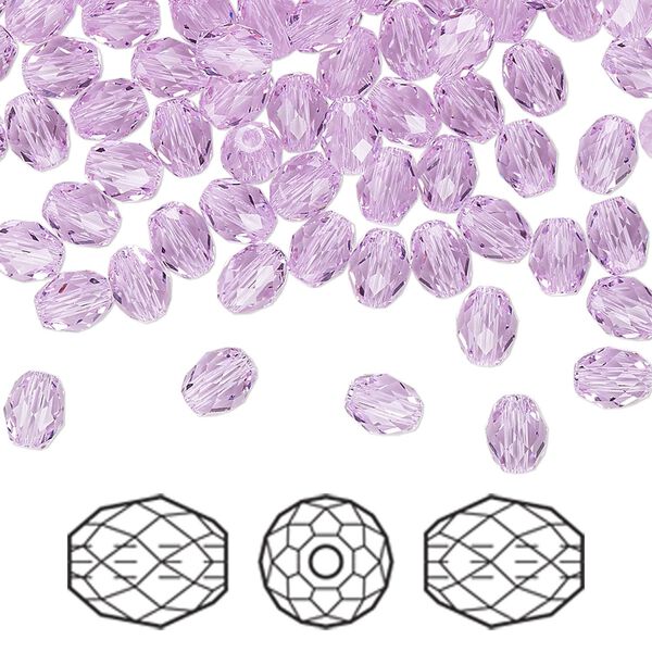 Bead 360pk violet, Swarovski® 5x4mm olive briolette 5044 image number 0