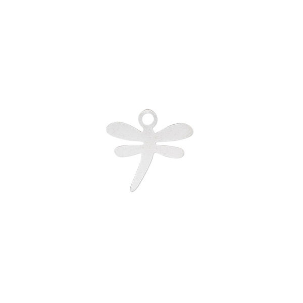 Charm, Lazer Lace™, stainless steel, 13x10mm double-sided dragonfly. Sold per pkg of 4. image number 0