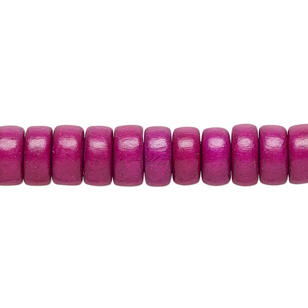 Bead, Taiwanese cheesewood (dyed / waxed), dark purple, 8x4mm rondelle. Sold per pkg of (2) 15-1/2" to 16" strands. image number 0
