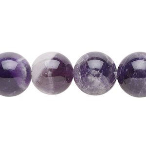Banded amethyst 1pkg1, round bead natural 15.5-16 inch 14mm