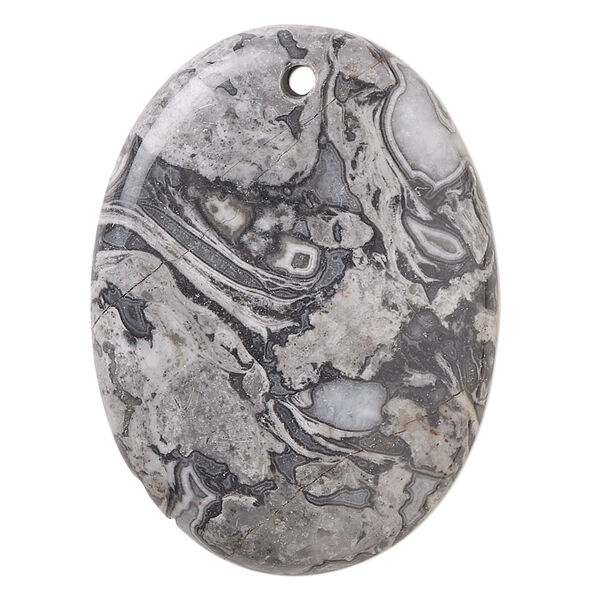 Silver crazy lace agate 1pkg1, domed oval focal natural B grade, 40x30mm image number 0