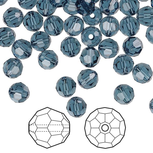 Bead 360pk Montana, Swarovski® 6mm round 5000 image number 0