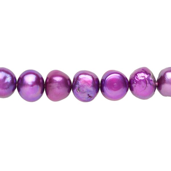 Freshwater pearl 1pkg1, flat-sided potato, 15 inch mulberry 7-8mm cultured image number 0
