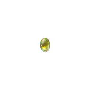 Cabochon, paua shell (dyed / coated), gold, 7x5mm calibrated oval, Mohs hardness 3-1/2. Sold per pkg of 10.
