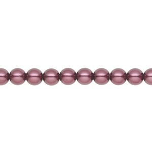 Pearl 50pk light burgundy, Preciosa Czech crystal 5mm round