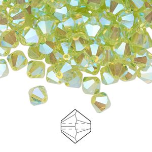 Bead 24pk limecicle AB 2X, Preciosa Czech crystal 6mm bicone