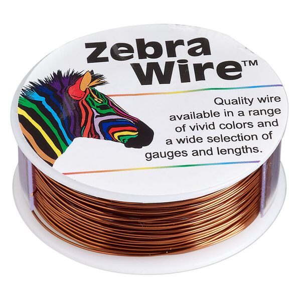 Wire, Zebra Wire™, color-coated copper, brown, round, 24 gauge. Sold per 1/4-pound spool, approximately 71 yards. image number 0