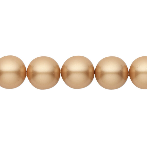 Pearl 25pk vintage gold, Crystal Passions® 10mm round 5810 image number 0