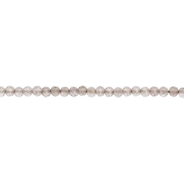 Smoky quartz 1pkg1, faceted round bead 13 inch 2mm image number 0