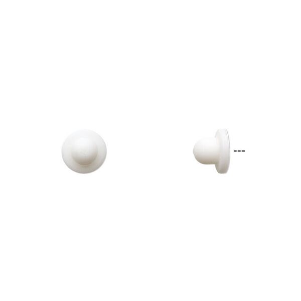 Stick pin clutch, rubber, white, 6x5mm. Sold per pkg of 50 pairs. image number 0