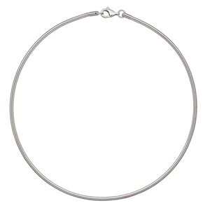 Chain, stainless steel, 3mm round omega, 18 inches with lobster claw clasp. Sold individually.