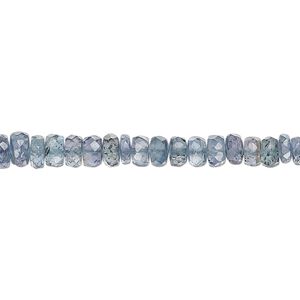 Indigo kyanite 1pkg1, hand-cut faceted rondelle bead natural 15.5-16 inch graduated 3x1mm-5x4mm