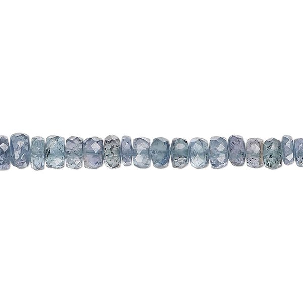 Indigo kyanite 1pkg1, hand-cut faceted rondelle bead natural 15.5-16 inch graduated 3x1mm-5x4mm image number 0