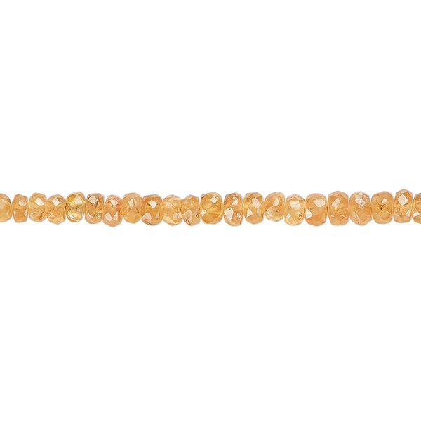 Spessartite garnet 1pkg1, hand-cut faceted rondelle bead natural 8 inch graduated 3x2mm-5x3mm image number 0