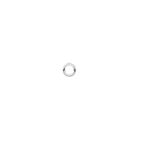 Jump ring, sterling silver, 4mm soldered round, 2.7mm inside diameter, 22 gauge. Sold per pkg of 20. image number 0