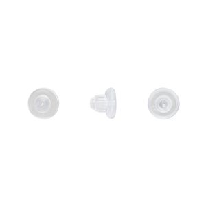 Earnut 1pkg1000, 6.5x5mm disc, "rubber" clear 500 pair