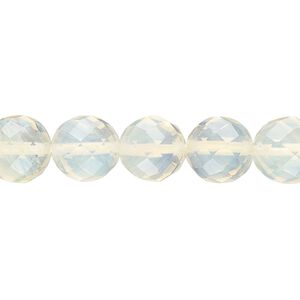 Bead, pineapple "quartz" glass, 10mm faceted round. Sold per 15" to 16" strand.