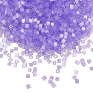 Seed bead, Preciosa Ornela Czech glass, pkg/50g, #11 2-cut hex, translucent solgel dyed satin violet, (05123).