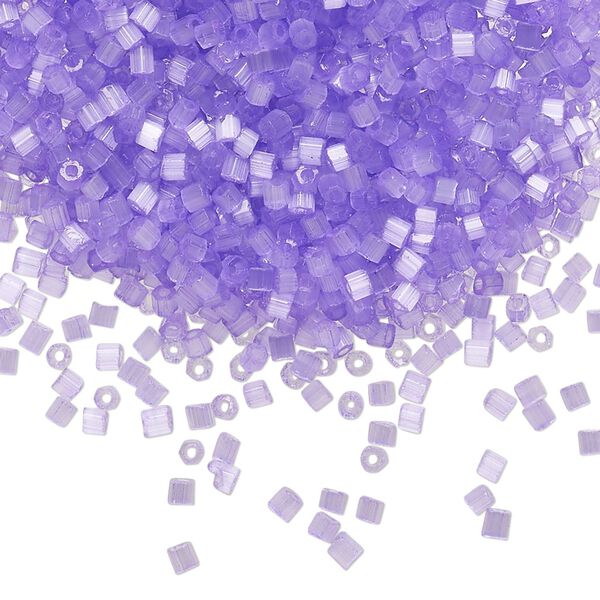 Seed bead, Preciosa Ornela Czech glass, pkg/50g, #11 2-cut hex, translucent solgel dyed satin violet, (05123). image number 0