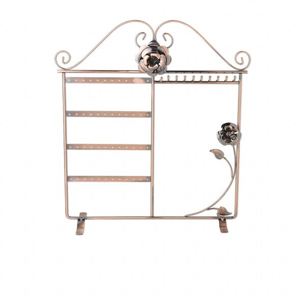 Display, earring, antique copper-finished steel, 14 x 12 x 4-inch rectangle with 10 hooks, hold 24 pairs. Sold individually. image number 0