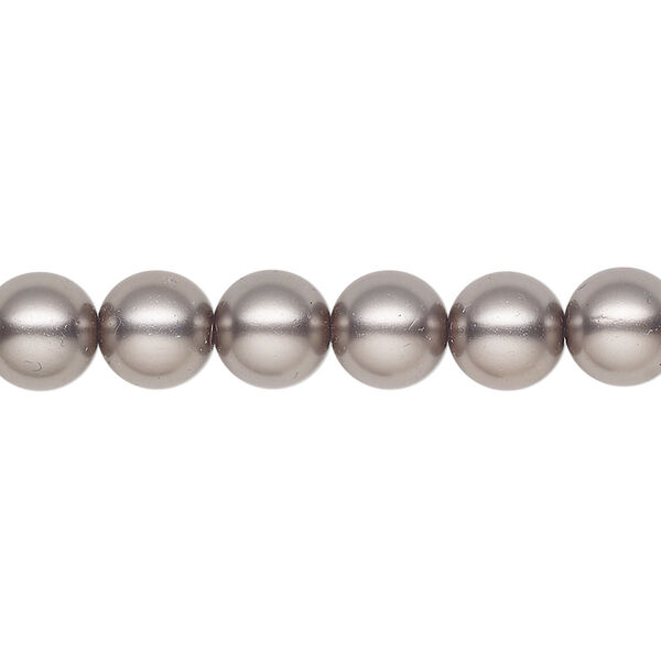 Pearl 25pk dark grey, Preciosa Czech crystal 8mm round image number 0
