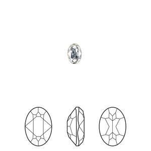 Fancy stone 4pk crystal blue shade foil back, Crystal Passions® 6x4mm oval 4120