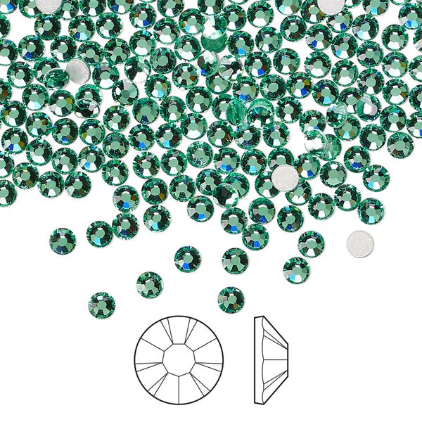 Flat back 1440pk Caribbean Sea foil back, Preciosa MAXIMA Czech crystal hotfix rhinestone 2.7-2.9mm chaton rose round SS10 image number 0