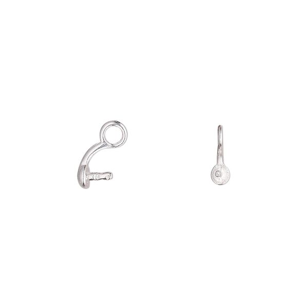 Cup, silver-plated brass, 2mm cup with 2mm peg, fits 6mm half-drilled bead. Sold per pkg of 10. image number 0