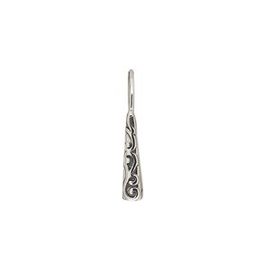 Ear wire fishhook 1pkg2 sterling silver, 21mm fancy design, 20 gauge antiqued 1 pair