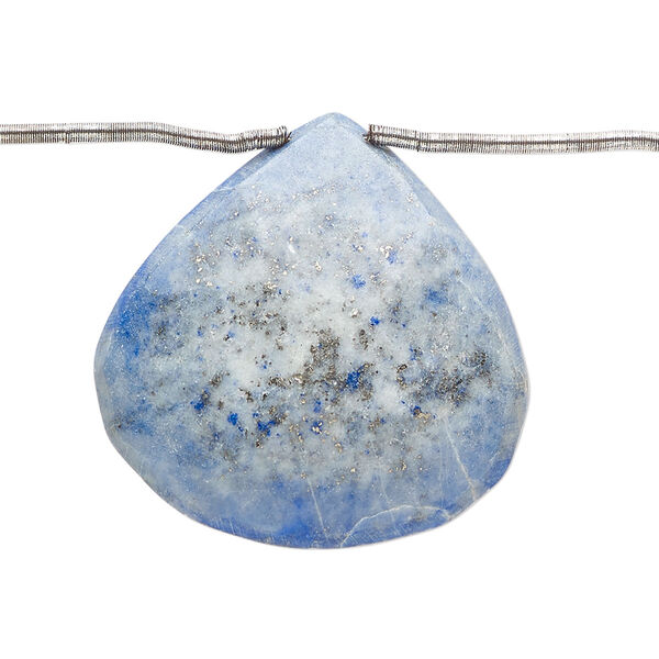 Bead, lapis lazuli (natural), 21mm-31x29mm graduated hand-cut top-drilled faceted puffed teardrop, C grade, Mohs hardness 5-6. Sold per pkg of 5. image number 0