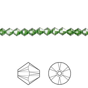 Bead 48pk fern green, Crystal Passions® 4mm bicone 5328