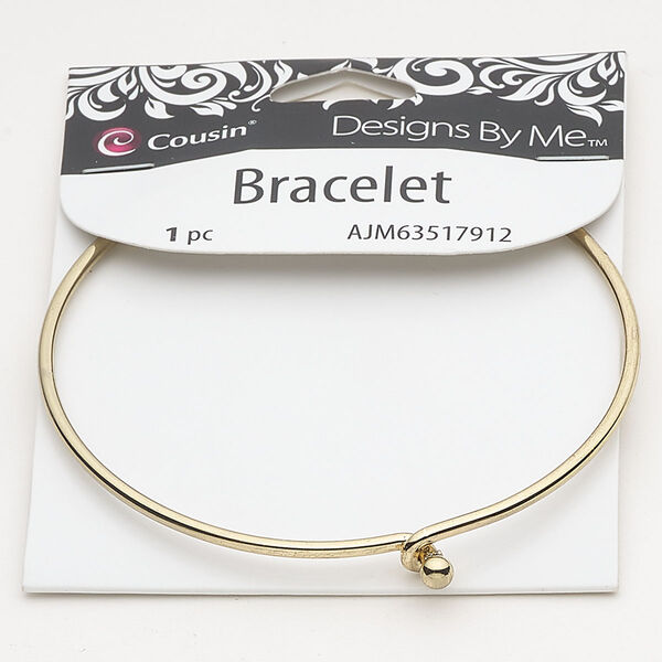 Steel 1pkg1, bangle bracelet gold-finished 8 inch / 2mm wide image number 0