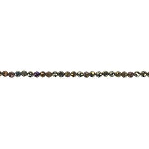 Black spinel 1pkg1, hand-cut faceted rondelle bead 12 inch 2mm