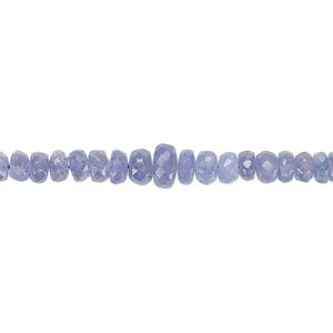Tanzanite 1pkg1, hand-cut faceted rondelle bead 15.5-16 inch graduated 3x2mm-4x3mm