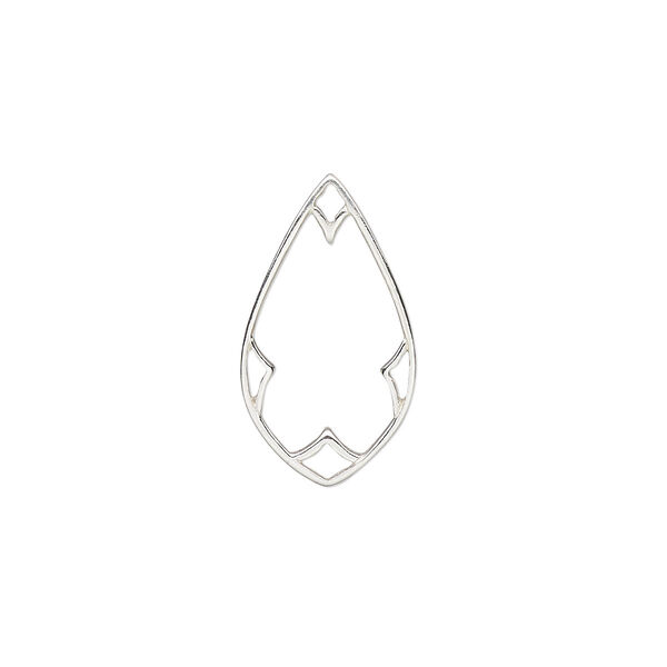 Component, Amoracast®, sterling silver, 17.5x10mm nimbus teardrop. Sold individually. image number 0