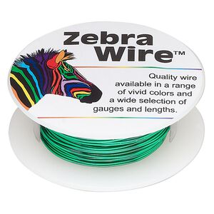 Wire, Zebra Wire™, color-coated copper, pale green, 22 gauge. Sold per 15-yard spool.