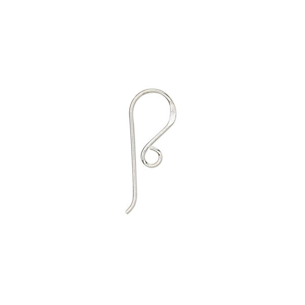 Ear wire fishhook 1pkg6 sterling silver, 11mm / open loop, 20 gauge 3 pair image number 0