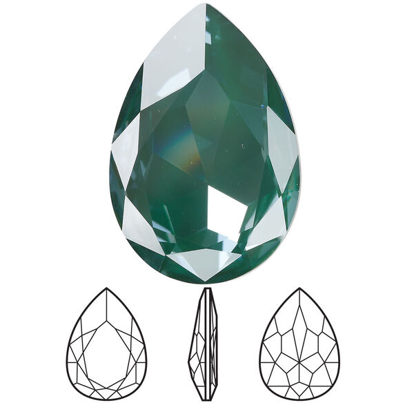 Fancy stone 1pk crystal pine green ignite LacquerPRO, Crystal Passions® 30x20mm pear 4327 image number 0