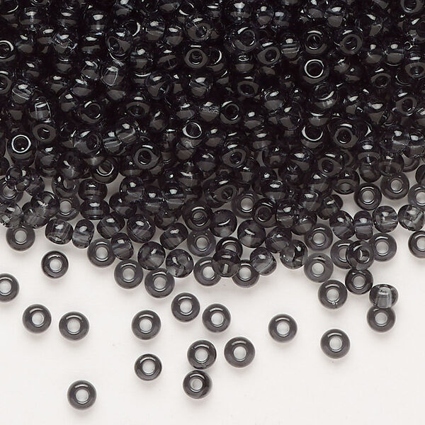 Seed bead, Preciosa Ornela Czech glass, pkg/50g, #8 rocaille, transparent grey, (40010). image number 0