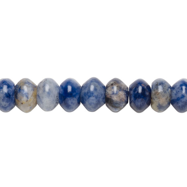 Bead, sodalite (natural), 8x5mm rondelle, B grade, Mohs hardness 5 to 6. Sold per 15-1/2" to 16" strand. image number 0