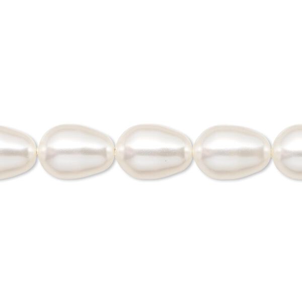 Pearl 250pk white, Crystal Passions® 11x8mm pear 5821 image number 0