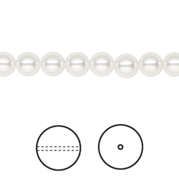 Pearl 50pk moonlight, Crystal Passions® 6mm round 5810 image number 0