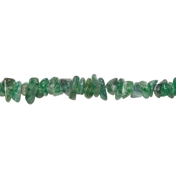 Bead 1pkg1 green aventurine, small chip B grade, 34 inch natural dark image number 0