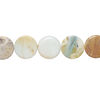 Flower amazonite 1pkg1, puffed flat round bead natural, 15 inch 39-40mm image number 1