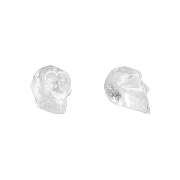 Quartz crystal 1pkg2, hand-cut skull bead natural 25x21mm image number 0