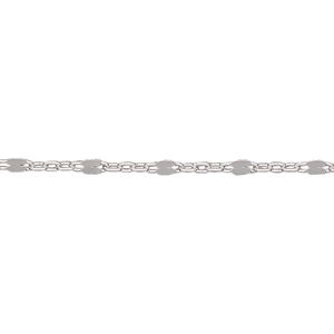 Chain 1pkg1 silver-plated cable / mirror, 1.6mm / 2.4mm, brass 5 foot unfinished