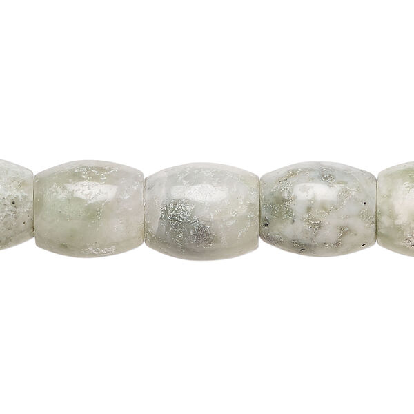 Jadeite 1pkg1, barrel bead natural, 15 inch 12x10mm-13x11mm image number 0