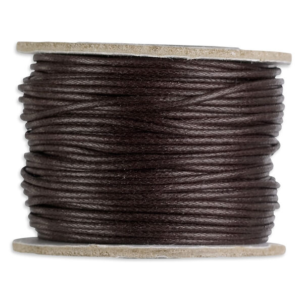 Cord, waxed cotton, brown, 1mm round. Sold per 25-yard pkg. image number 0