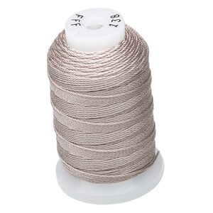 Thread, Purely Silk™, 3-ply, grey, size FFF. Sold per 92-yard spool.