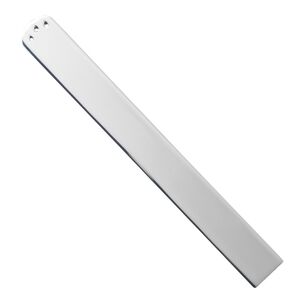 Bookmark, silver-plated steel, 5-1/8 x 9/16 inch with (3) 1mm holes, 1mm thick. Sold individually.